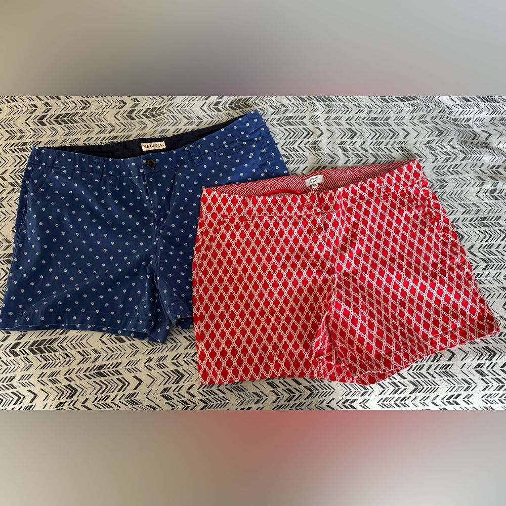 Crown & Ivy Blue and Red Bermudas Lightweight Shorts
